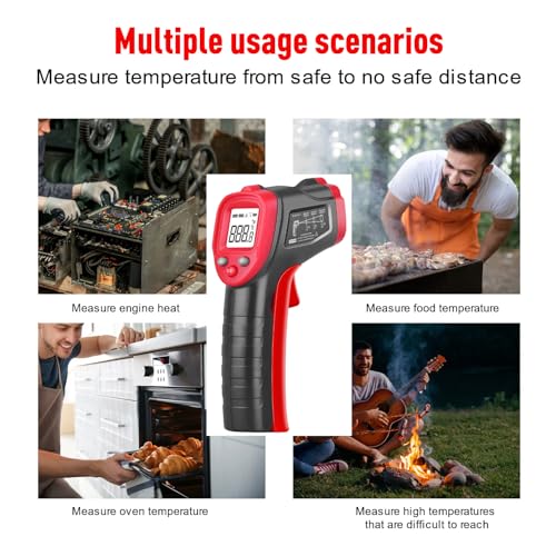 Infrared Thermometer Gun, Non-Contact Laser Thermometer Temperature Gun -58℉~1112℉, Adjustable Emissivity Temp Gun Thermometer, Temperature Measurement Gun for Cooking, BBQ, Pizza Oven - color: 1112℉/600℃