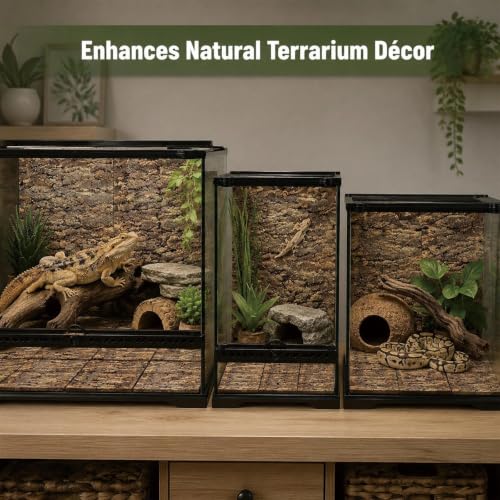 5 Pack Reptile Cork Bark Bulk Reptile 3.93x7.87inch Bark Bedding Natural Flat Cork Wood Pieces Terrarium Substrate Tank Supplies for Bearded Dragon Snake Spiders Hermit Crabs Geckos Tortoise Reptiles