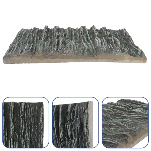 Luxshiny 3D Aquarium Background Board for Fish Tank and Reptile Terrarium, Lifelike Bark Texture Decorative Landscape Panel, Blue Vertical Stripe Design for Turtle and Cichlid Tanks