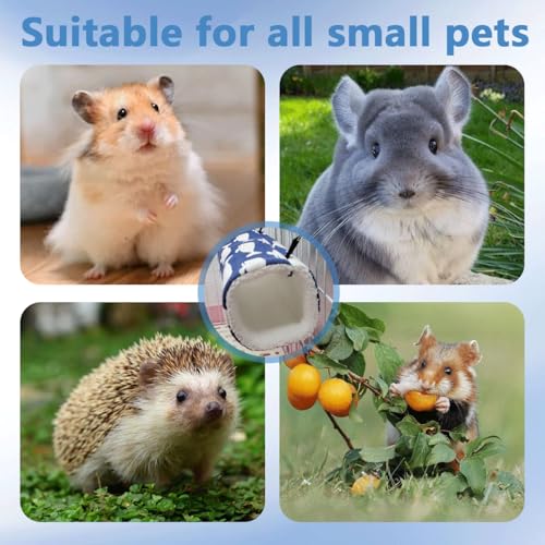 Plush Reptile Sleeping Bag Reptile Sleeping Bag Cushion for Small Pets Comfortable Plush Sleeping Bag for Lizards, Leopard Iguanas (Blue)