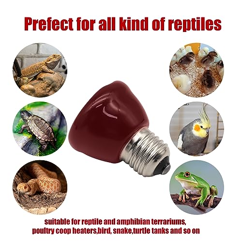 Mini Reptile Heat Lamp, 25w Infrared Ceramic Heat Emitter, No Light Emitting Reptile Heat Bulbs,Ceramic Heat Lamp for Amphibian, Chicken Coop,Cat, Turtle, Snake,Terrarium (1, 25 W) - size: 25 W