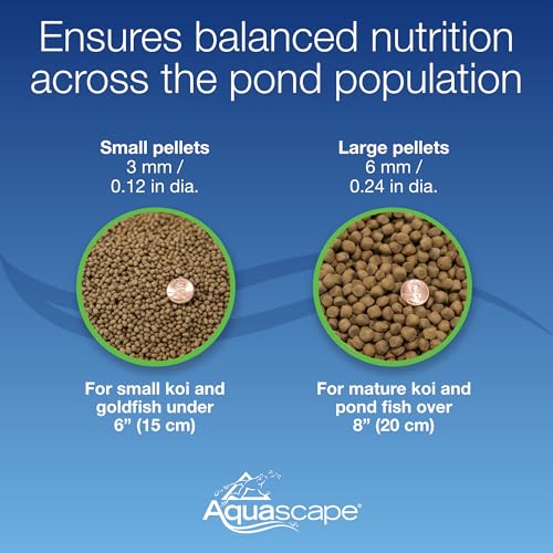 Aquascape 81047 Premium Cold Water Fish Food Pellets for Large Pond Fish, Large Pellet, 11 Pounds - size: 11 Pound (Pack of 1), style: Large Pellet