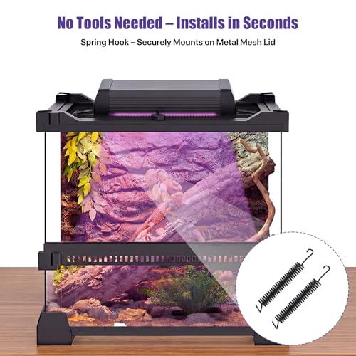 5 Inch LED Reptile Light Bar UVB 10.0, Ultra-Slim Aluminum UVA Basking Lamp with Timer & Dimmer, Even Light Output for Terrariums, Bearded Dragons and Turtles - size: 5 inches