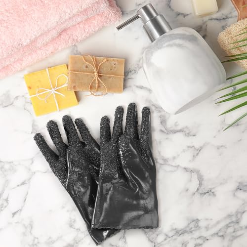 5 Pairs Sewer Snake Glove PVC Non Slip Sewer Gloves Drain Cleaning Glove Plumbing Tools for Professional Plumber - color: Black