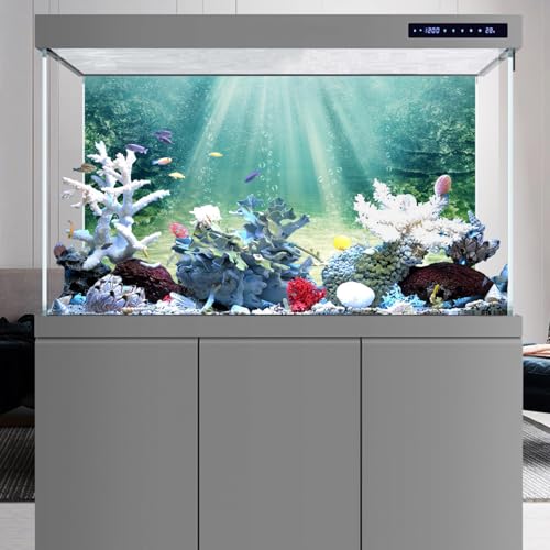 AWERT 24x16 inches Aquarium Background Aquatic Plant Bubble Underwater Ocean Floor Fish Tank Background Durable Polyester Background - size: 24x16in/60x40cm