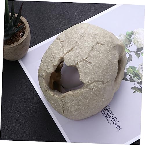 DOITOOL 2pcs Fish Tank Skull Decorations Resin Skull Ornaments Aquarium Landscaping Accessories Skull Props for Reptiles Habitat
