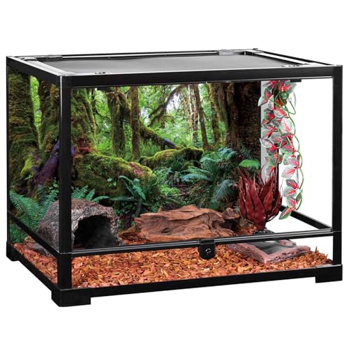 AWERT 72x16 inches Tropical Forest Terrarium Background Green Huge Tree Reptile Habitat Background Rainforest Aquarium Background Durable Polyester Background - size: 72x16in/180x40cm