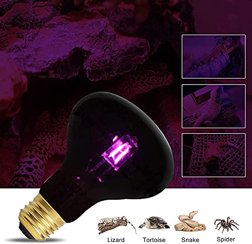 100W Night Heat Lamp Reptile Heat Bulb Heat Emitter Pet Heating Lamp Infrared Moonlight UVA Basking Spot Lamp E26 Lamp for for Reptile and Amphibian Lizard Turtle Snake Bearded Dragon,2-Pack