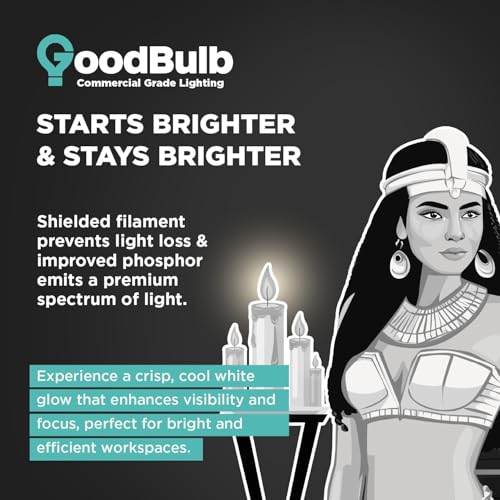 GoodBulb 25 Pack F32T8/841/ECO 32W 48 Inch T8 Fluorescent Light Bulb 4100K Cool White Light Color, Medium Bi-Pin Base 3050 Lumens 86 CRI 24000 Life Hours Instant/Programmed Start - color: 4100k