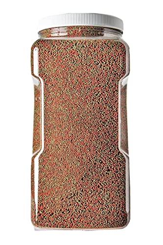 1mm Ultra Mix of Blackworm, Intense Red, Green Gro Floating Pellets for Discus, Cichlids, All Tropicals, Koi and Pond Fish…8oz Small Jar - size: 8 Ounce (Pack of 1)