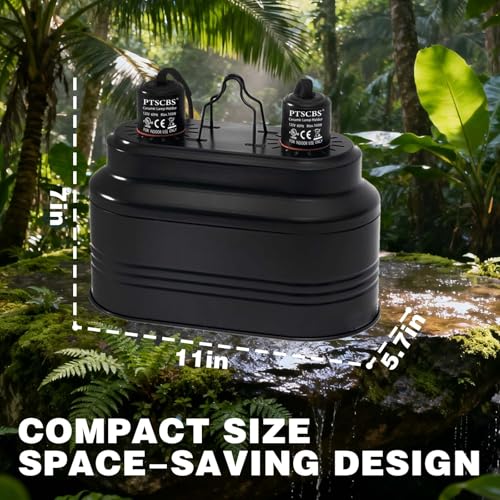 Dual Reptile Heat Lamp Fixture with Separate Switches, Double Dome UVB Light Fixture for Reptile Terrarium and Tortoise Habitat Max 160W