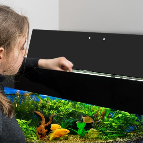 Sieral Aquarium Lids Polycarbonate Canopy 2 Pieces Set 22.95 x 11.5 x 0.12 inch for 33/40/55 Gallon with Center Brace Aquariums Cover Fish Tank Lid with a Hook Knife, Black - color: Black, size: 48 x 13 Inch