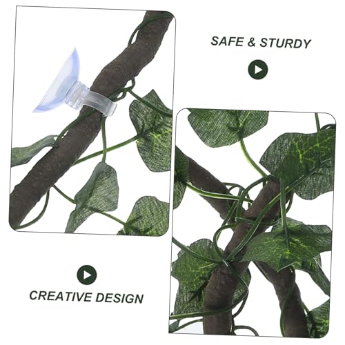MERRYHAPY 1m Jungle Vines Rattan Strip with Suckers for Reptiles Flexible Habitat Decor for Lizards Frogs Snakes and with Suction Cups