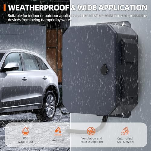 Joinfworld Outdoor Electrical Box, Electrical Enclosure Box with 12V Fan Metal Waterproof IP65 Junction Vented Enclosure Weatherproof with Cold-Rolled Steel Plate Din Rail Cable Gland 15.7"x11.8"x7.9" - size: 15.7"x11.8"x7.9"