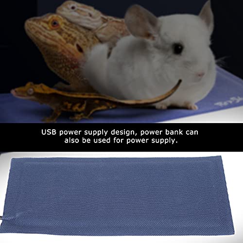 Reptile Heating Mat | USB Powered Adjustable Temperature Pad for Terrariums/Enclosures/Cages | 3 Heat Settings, Safe Sealed Perimeter, 2 Sizes (S) - style: S