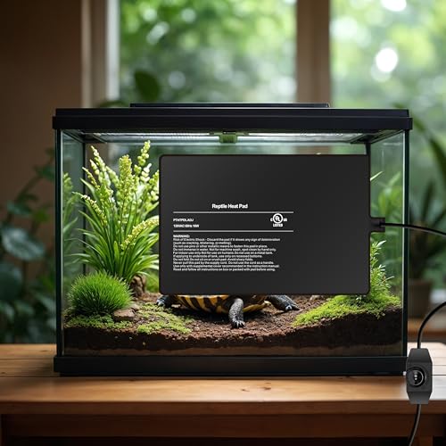 Simple Deluxe 8X12 Inch 16W Reptile Heating Pad with Temperature Adjustable Knob Under Tank Terrarium Heating Mat for Turtles, Lizards, Frogs, and Other Reptiles, 2 Pack - size: 8" x 12", style: 2 Pack Heat Pad with Adjust Knob
