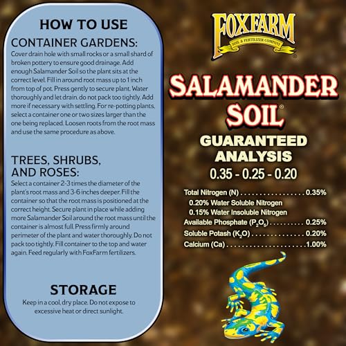 FoxFarm Salamander Soil Potting Mix, 1.5cu ft - Watering Holding Properties, Made for Plants and Cuttings, Indoor/Outdoor Cultivation - Reduces Frequent Waterings