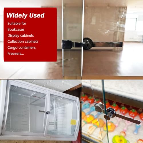 Sliding Glass Door Ratchet Lock with Chrome Finish,Glass Display Case Lock,Keyed Alike Showcase Display (2)