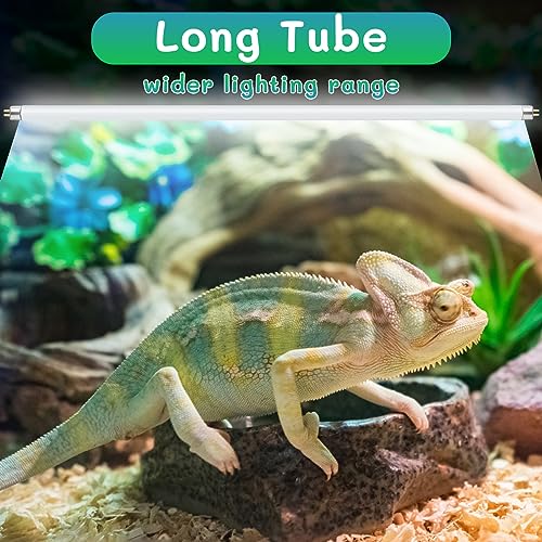 T5 UVB Reptile Light 39W 5.0,UVA UVB Light Bulb for Reptiles,2 Pack Reptile UVB Lamp Tube for Bearded Dragon - size: 2 pack T5 Tube-39W 5.0