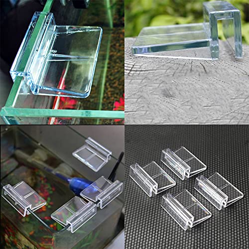 Aquarium Cover Clip, 8 Pcs 6/8/10/12mm Glass Fish Tanks Cover Clip Clear Color Acrylic Aquarium Cover Clip Support Holder Universal Lid Clips for Rimless Aquariums (6MM) - color: 6MM