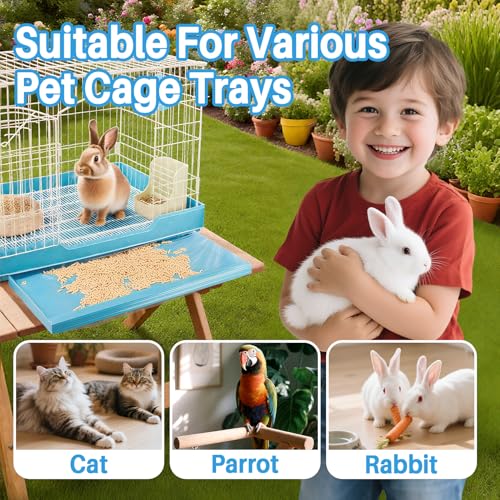 RAINFLOW Clear Plastic Disposable Cage Liner - 20PCS Rabbit Litter Box Liners Waterproof Elastic-Edged Universal Small Animal Cage Liner Bag for Bunny Bird Hamster Hedgehog Guinea Pig (19.6x27.5inch)