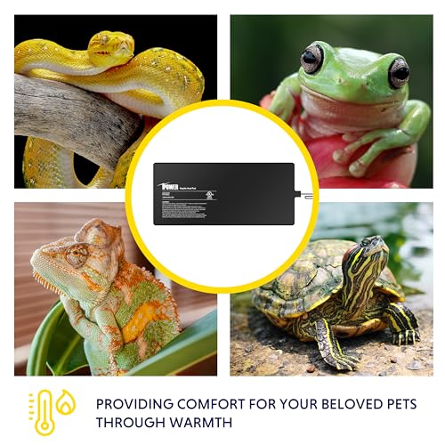 iPower Reptile Heating Pad, Under Tank Heater, Waterproof Terrarium Heat Mat 8X18 Inch, for Turtle, Lizard, Frog, Snake and Other Reptiles - size: 8" X 18", style: Heat Pad