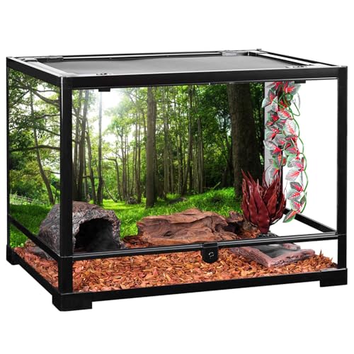 AWERT 72x18 inches Forest Terrarium Background Tropical Aquarium Background Green Tree Reptile Habitat Background Durable Polyester Background - size: 72x18in/180x45cm
