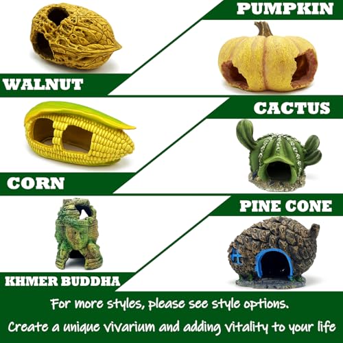 Bearded Dragon Reptile Hide Caves Corn Lizard Leopard Gecko Hideout Tank Accessories Turtle Snake Décor Amphibian Habitat Tortoise Personalized Decoration - style: CORN