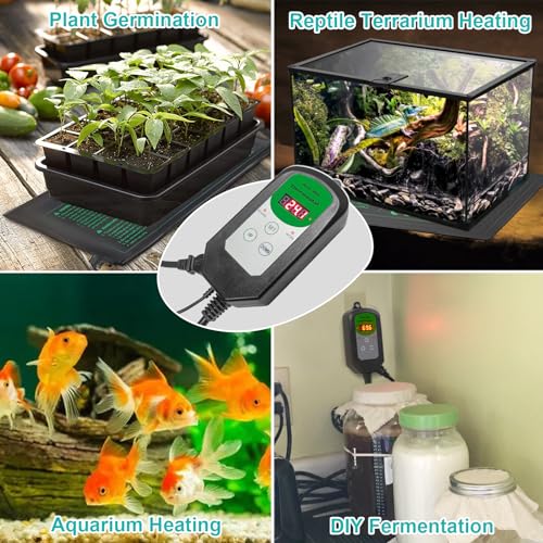 Seedling Heat Mat 8 Pack, 10" x 20.75" MET-Certified Warm Hydroponic Heating Pad, Waterproof Warm Hydroponic Plant Heating Mat for Germination, Greenhouse Grow Seed Starter - size: 10''x20.75'' 8 pack