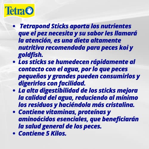 Tetra Pond Sticks, Koi Fish & Goldfish Food, Soft Sticks, Easy to Digest Floating Pond Fish Food, 11 pounds - size: 11 Pound (Pack of 1)