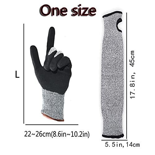Cut Resistant Nitrile Gloves and Sleeves with EN388 Level 5 Protection - color: Grey
