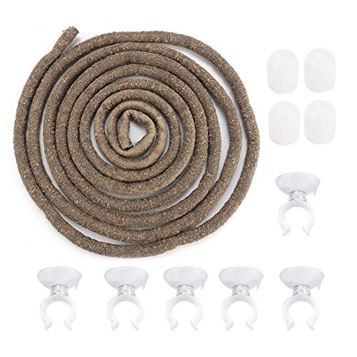 Zerodis Reptile Decorative Supplies Branch Flexible PU Rattan Vine for Lizards Tree Frogs and Geckos 9.84ft Climbing Solution with Suction Cups Artificial Reptile Climbing (S)