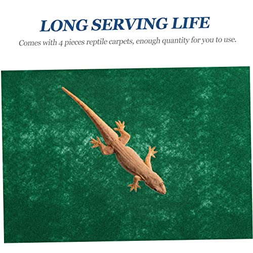 4pcs Reptile Carpet Liner Water-Absorbent Mat for Terrarium for Lizards Geckos and Tortoises Grey Washable and Reusable Substrate Pads