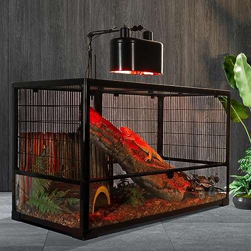 REPTI ZOO Reptile 50W Infrared Heat Lamp Bulb,2 Pack Infrared Basking Spot Light for Reptiles & Amphibian,Bearded Dragon,Leopard Gecko,Turtle,Lizard,Chickens | Pet Brooders Night Heat Lamp - style: 50W/Infrared Lamp