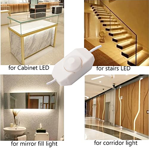 DC12V 2A Plug-in Dimmer Switch 110-240V AC to DC Converter Power Supply Adapter Wall Plug Dimming Switch ON/Off for Dimmable Lights RGB LED Strip Table Lamps (White)