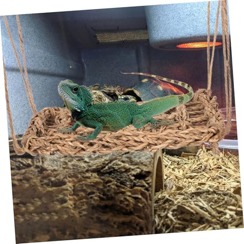 VICASKY Hammock for Bearded Dragon Woven Reptile Swing Bed Hammock for Pets Easy to Clean for Hamsters Squirrels and Lizards