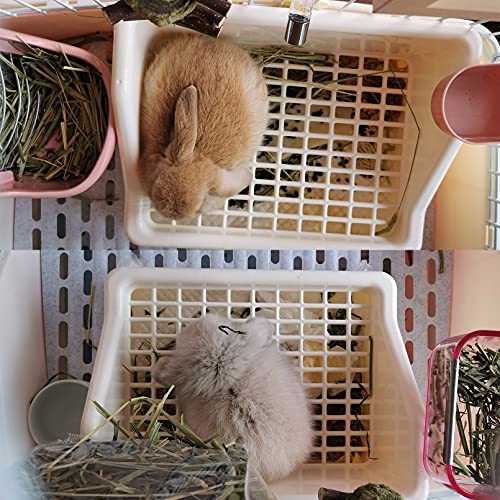 kathson 50PCS Rabbit Pee Pads Disposable and Rabbit Litter Box with Drawer All Absorb Black Carbon Odor Control Quick-Dry Surface for Puppy Guinea Pig Kitten Hedgehog Small Animals