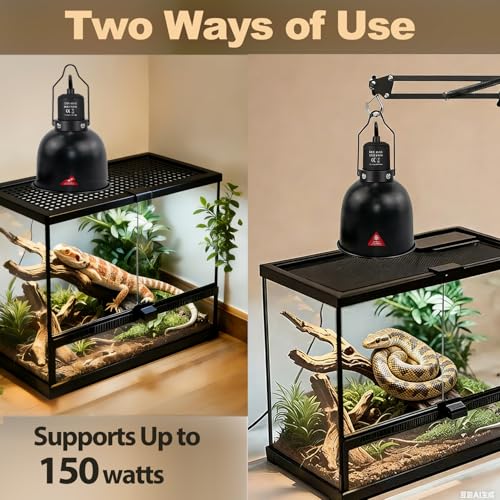 5.5in Deep Dome Reptile Light Fixture 150w,Dome Reptile Heat Lamp Fixture 150w with Switches Fit for Reptile Heat Bulb uvb,Reptile Heat Lamp Domee 150 for Amphibian Reptilee for Turtles - style: 5.5inch Deep Dome