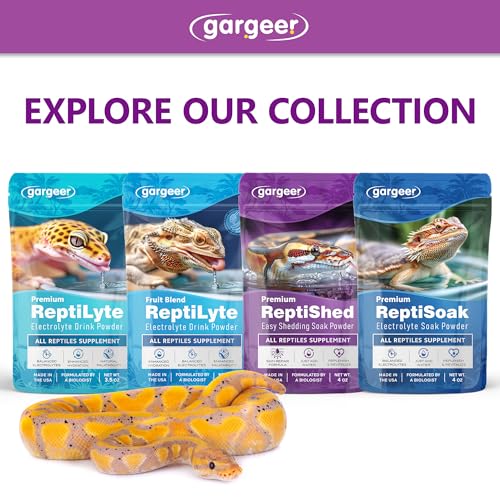 Gargeer 'ReptiShed' Shedding Aid Soak Powder for Reptiles | Stuck Shed Remover for Dragons, Geckos, Lizards, Snakes | Aloe, Chamomile, Hyaluronic Acid | Bath Supplement | Made in the USA. Enjoy!