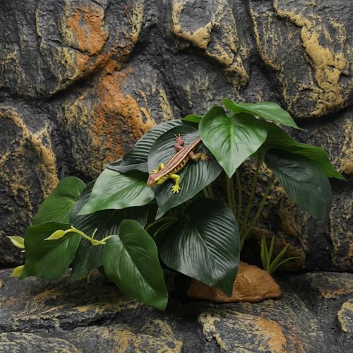 Artificial Reptile Terrarium Plants, Artificial Plant for Terrarium Fake Reptile Plants for Terrariums Plant with Suction Cup Habitat Accessories