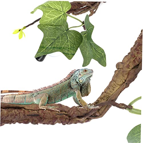 COLLBATH 2Pcs Simulation Rattan Vines for Reptile Habitat Decor Durable Creeper Vines with Suction Cups for Lizards Geckos Chameleons and More