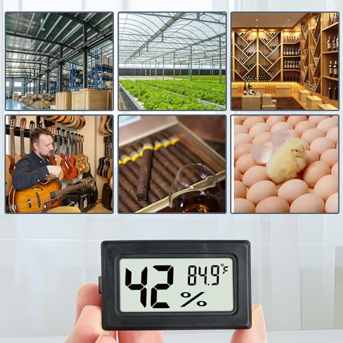 EWPJDK Mini Hygrometer Indoor Humidity Meter Hygrometer Thermometers 4 Pack Humidity Meters Gauge Hygrometer Mini Digital Thermometer Hygrometer for Humidors, Greenhouse, Garden, Cellar (6)