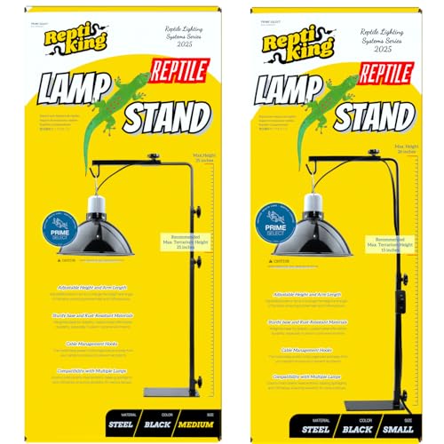 Reptile Lamp Stand, 35 Inches Adjustable Heat Lamp Fixture Stand, Terrarium Stand for Holding Reptile Light Fixture and Heating Bulbs