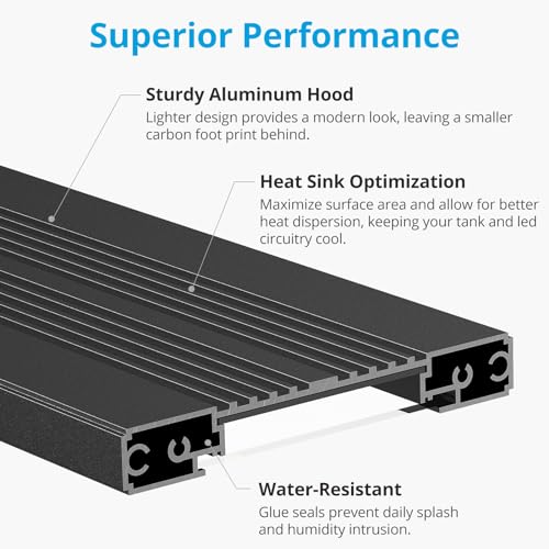 NICREW C10 24/7 LED Aquarium Light for Plants, 36-48 Inches, Full Spectrum Fish Tank Light with Timer, Brightness Adjustable - size: 36 - 48 in
