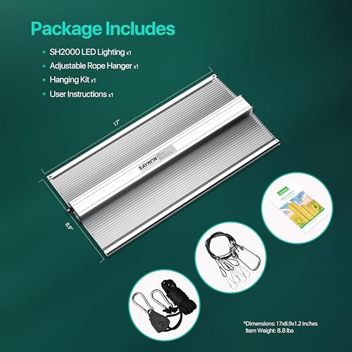 2026 Upgraded SH2000 Led Grow Light,Dimmable Full Spectrum LED Growing Lights with UV&IR for Indoor Plants Increase Yield & Crop Quality, Plant Growing Lamps, for 4x4 Tent - size: SH2000 Dimmable
