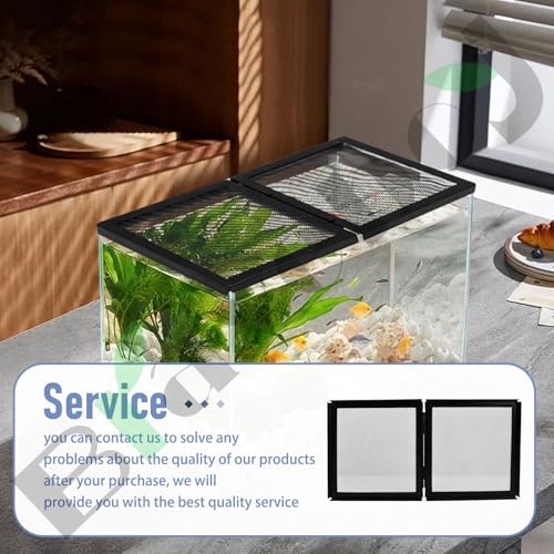 Braveboy 10-Gallon Screen Cover for Hinged Door, for 15 High, 20 X-Tall Gallon Aquariums & Glass Tanks, Black - Easy Ventilation