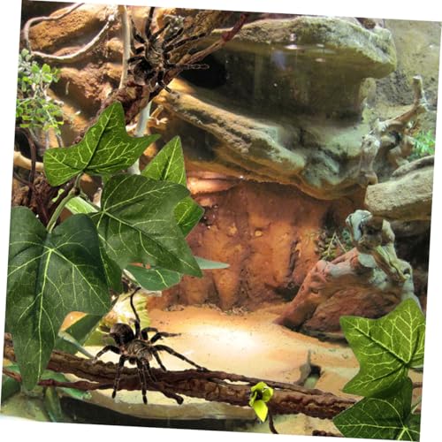 2Pcs Flexible Reptile Jungle Vines with Strong Suction Cups Bendable Climbing Branches for Terrarium Habitat Decor Artificial Creeper Vines for Lizard Snake Snake Tank Accessories