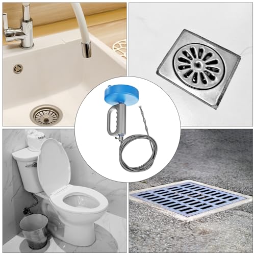 HARFINGTON Drain Augers 13 Ft Stainless Steel Flexible Plumbing Auger Hair Drain Cleaner Tool Toilet Auger Clog Remover Tool for Kitchen Bathroom Shower Sink Toilet Bathtub, Blue - size: 4m