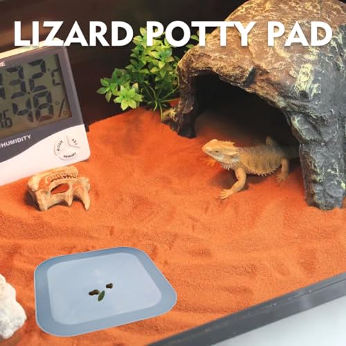 2 Pcs Leopard Gecko Potty Pad,Crested Gecko Potty Latrine,Leopard Gecko Tray,Reptile Litter Box,Portable Gecko Tank Accessories (Blue) - color: Blue