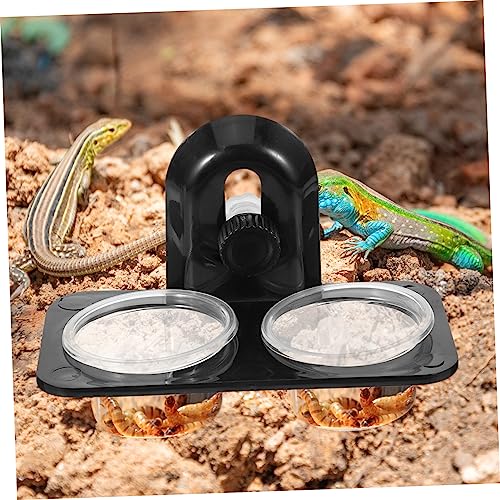 POPETPOP Reptile Plastic Water Cups Mini Foods Pet Bowls Decked Accessories Glass Suction Cups Turtle Crested Animal Hamster Feeding Supplies Glass Wall Shelf Reptile Hides and Caves